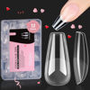 Picture of Beetles Gel Nail Tips Medium Coffin Etch X Nail Tips, 12 Sizes 288Pcs Pre Shaped Half Matte Press On Nails Full Cover False Nails for Valentine Nails Acrylic Fake Nails Nail Extensions Kit