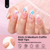Picture of Beetles Gel Nail Tips Medium Coffin Etch X Nail Tips, 12 Sizes 288Pcs Pre Shaped Half Matte Press On Nails Full Cover False Nails for Valentine Nails Acrylic Fake Nails Nail Extensions Kit