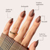 Picture of Glamnetic Press On Nails - Terra | Short Almond Dark Brown Nails with Glossy French Tips in a Matte Finish | 15 Sizes - 30 Nail Kit with Glue