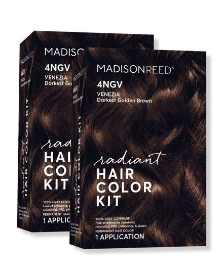 Picture of Madison Reed Radiant Hair Color Kit, Darkest Golden Brown for 100% Gray Coverage, Ammonia-Free, 4NGV Venezia Brown, Permanent Hair Dye, Pack of 2