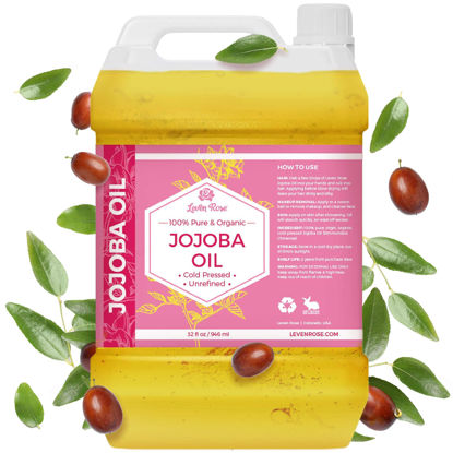 Picture of Leven Rose Jojoba Oil Bulk Wholesale Large 32 oz for Soap, Skin, Hair and Nails