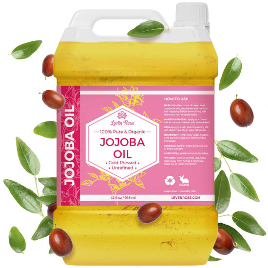Picture of Leven Rose Jojoba Oil Bulk Wholesale Large 32 oz for Soap, Skin, Hair and Nails
