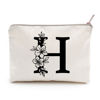 Picture of Monogram Toiletry Makeup Bag Personalized Travel Cosmetic Bag Floral Initial Cosmetic Bag, Personalized Floral Makeup Bag, Initial Cosmetic Bag, Custom Make Up Bag, Floral Bag (H)