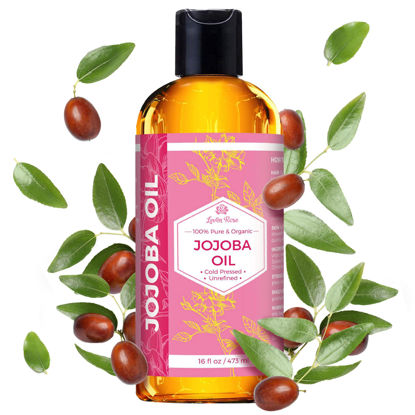 Picture of Leven Rose Jojoba Oil, Pure Cold Pressed Natural Unrefined Moisturizer for Skin Hair and Nails 16 Fl. oz