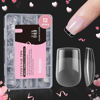 Picture of Beetles Gel Nail Tips Extra Short Square Nail Tips,288 pcs 12 Sizes Full Cover Nail Tips Half Matte Acrylic Nail Tips Square Fake Nails Nail Extensions Kit Valentine's Day Gift for Women