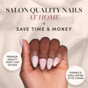 Picture of Glamnetic Press On Nails - Heavenly | Semi-Transparent Neutral Nude Trendy French Tip Short Almond Fake Nails, Reusable | 15 Sizes - 30 Nail Kit