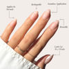 Picture of Glamnetic Press On Nails - Heavenly | Semi-Transparent Neutral Nude Trendy French Tip Short Almond Fake Nails, Reusable | 15 Sizes - 30 Nail Kit