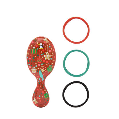 Picture of Wet Brush Mini Detangler Hair Brush Elf Kit - Ultra-Soft IntelliFlex Bristles - Detangling Brush Glides Through Tangles For All Hair Types (Wet Dry & Damaged) - 1 Brush & 3 Elastics
