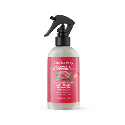 Picture of Locsanity Rosewater Peppermint Moisturizing, Tightening, Rolling Spray w/Black Hawaiian Sea Salt Dreadlock Locs