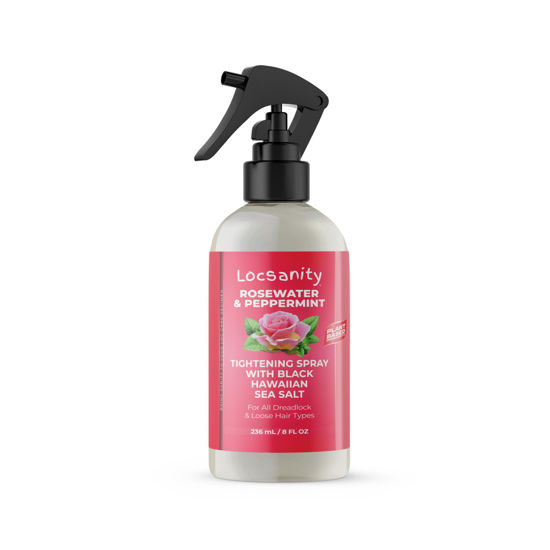 Picture of Locsanity Rosewater Peppermint Moisturizing, Tightening, Rolling Spray w/Black Hawaiian Sea Salt Dreadlock Locs
