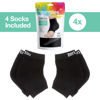 Picture of ZenToes Moisturizing Sleep Socks with Vitamin E, Olive Oil and Jojoba Seed Oil to Soften and Hydrate Dry Cracked Heels (Cotton Black, Regular)