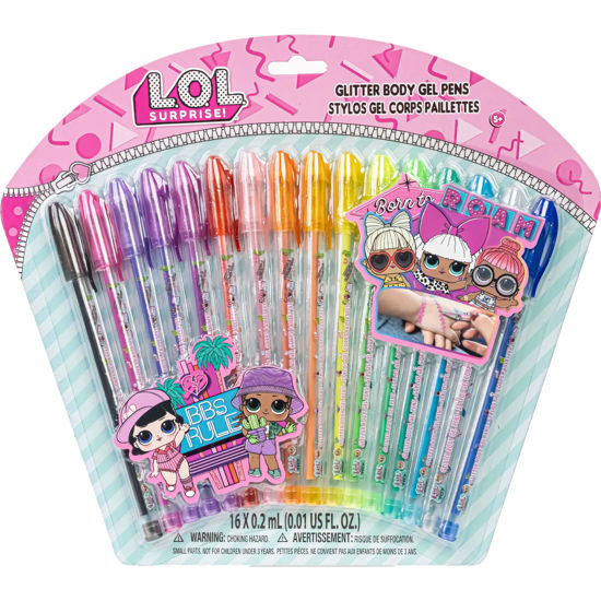 Picture of Townley Girl L.O.L Surprise 16 Piece Glitter Pen Body Art Set, Glittery and Bright Colors, Ages 3