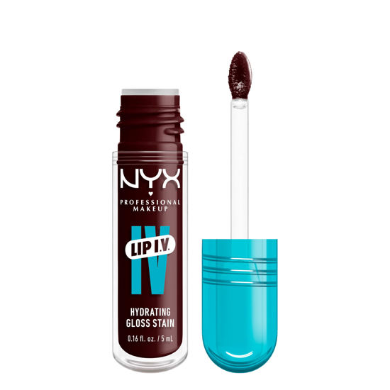 Picture of NYX PROFESSIONAL MAKEUP Lip IV Hydrating Gloss Serum, Lip Stain with 12HR Hydration - Water Bout Wine (Red Lip Gloss)