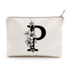Picture of Monogram Toiletry Makeup Bag Personalized Travel Cosmetic Bag Floral Initial Cosmetic Bag, Personalized Floral Makeup Bag, Initial Cosmetic Bag, Custom Make Up Bag, Floral Bag (P)