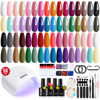 Picture of MEFA 56 Pcs Gel Nail Polish Kit with U V Light, 32 Colors Classic Popular Gel Nail Kit Soak Off Nail Polish Gel Set Nail Art Decorations Manicure Tools DIY Gifts for Women
