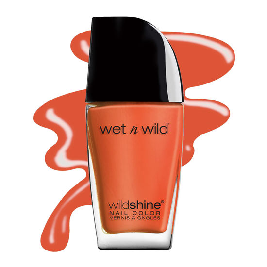Picture of wet n wild Wild Shine Nail Polish, Orange-Red Nuclear War, Nail Color