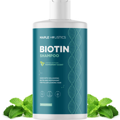 Picture of Volumizing Biotin Shampoo for Thinning Hair - Thin Hair Shampoo with Peppermint Argan and Essential Oils for Hair Care - Vegan Sulfate Free Shampoo for Damaged Dry Hair Paraben and Cruelty Free (Mint)
