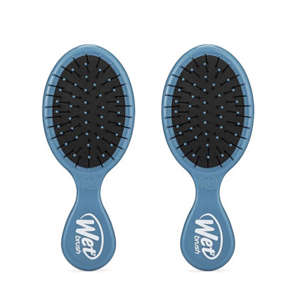 Picture of Wet Brush Mini Detangler Hair Brush, Elemental Blue - Detangling Travel Hair Brush - Ultra-Soft IntelliFlex Bristles Glide Through Tangles with Ease - Pain-Free - All Hair Types (Pack of 2)