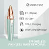 Picture of VG VOGCREST Eyebrow Facial Trimmer: 2 in1 Rechargeable Facial Hair Removal and Eyebrow Shaver - Face Lips Body Painless Facial Razor with Built-in LED Light (Pastel Green)