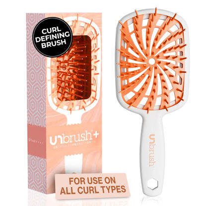 Picture of FHI Heat UNbrush Plus - Curly Hair Brush for Gentle & Effective Detangling on Wet or Dry Fragile Hair Types - Detangler Brush w/ 84 UltraFlex Bristles, Ultra-light, Vented, Anti Static Hairbrush