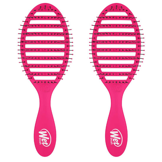 Picture of Wet Brush Speed Dry Hair Brush - Pink - Vented Design and Ultra Soft HeatFlex Bristles Are Blow Dry Safe With Ergonomic Handle Manages Tangle and Uncontrollable Hair - Pain-Free (Pack of 2)