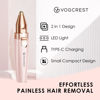 Picture of VG VOGCREST Eyebrow Facial Trimmer: 2 in1 Rechargeable Facial Hair Removal and Eyebrow Shaver - Face Lips Body Painless Facial Razor with Built-in LED Light (Pink)