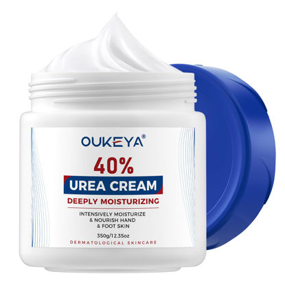 Picture of OUKEYA Urea Cream 40 Percent, Urea Foot & Hand Cream for Dry Cracked, 40 per Urea Lotion for Feet Maximum Strength(12.35Oz)