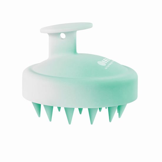 Picture of HEETA Scalp Massager Hair Growth, Scalp Scrubber Exfoliator with Soft Silicone Bristles for Dandruff Removal, Shampoo Brush for Wet Dry Hair Scalp Care, Gradient Green