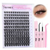 Picture of Yawamica Lash Extension Kit Wispy Lash Clusters Kit C Curl Eyelash Clusters 10-18mm Cluster Eyelash Extensions Kit Soft Individual Lashes DIY Lash Kit with Lash Cluster Glue Lash Tweezers by Self