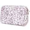 Picture of Narwey Cute Floral Makeup Bag Travel Cosmetic Bag Organizer Toiletry Bag Make Up Bags with Organized Pocket for Women (Large, Little Dusty Pink Flower)