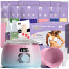 Picture of BLITZWAX Waxing Kit Hair Removal Women Digital Hard Wax Warmer Kit Great for Beginners, Ideal for Body, Bikini, Face, Legs, Hot Wax Pot Kit Achieve Salon-Quality Results at Home (Pink-Blue)