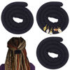 Picture of 3 Pcs Spriral Lock Hair Tie dreadlock hair tie set dreadlock accessories for women and men dreadlocks ponytail holder Dread hair ties for braids thick curly hair (16 inches, Black)