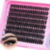 Picture of calphdiar Lashes Clusters Fluffy Cluster Eyelash Extensions 12-22mm Thick 80D Volume Individual Lash Clusters 180pcs Eyelash Clusters Wispy DIY D Curl Lash Extension at Home