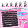 Picture of calphdiar Lashes Clusters Fluffy Cluster Eyelash Extensions 12-22mm Thick 80D Volume Individual Lash Clusters 180pcs Eyelash Clusters Wispy DIY D Curl Lash Extension at Home