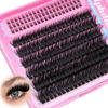 Picture of calphdiar Eyelash Clusters 100D Thick Cluster Eyelash Extensions 14-24mm Fluffy Lash Clusters with Bottom Lashes 180pcs Wispy Individual Lashes Extension D Curl Dramatic Eyelashes DIY at Home