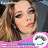 Picture of calphdiar Eyelash Clusters 100D Thick Cluster Eyelash Extensions 14-24mm Fluffy Lash Clusters with Bottom Lashes 180pcs Wispy Individual Lashes Extension D Curl Dramatic Eyelashes DIY at Home