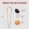 Picture of Kitsch Metal French Hair Pins for Women - Gold French Pins for Thick Hair, U Shaped Hair Pins, Metal Hair Pin for All Hair Types, Hair Sticks for Buns, French Twist Hair Pin, Hair Fork - 2pc Gold