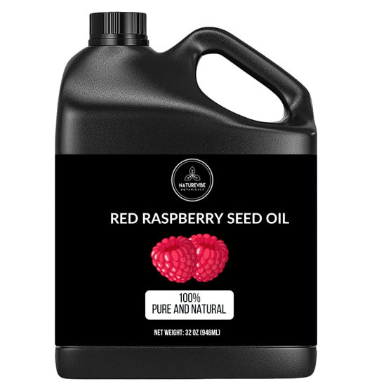 Picture of Naturevibe Botanicals Red Raspberry Oil 32 Ounces | 100% Pure and Natural | Great for Skin Care and Hair Care