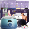 Picture of BLITZWAX Wax Warmer Hair Removal Kit with 30pcs Nose Wax Sticks for Men First-Timers Waxing, Painless Wax Kit for Beard, Chin, Legs, Brazilian and Brow - Easy Use at Home/Salon/Bathroom(Blue Waves)