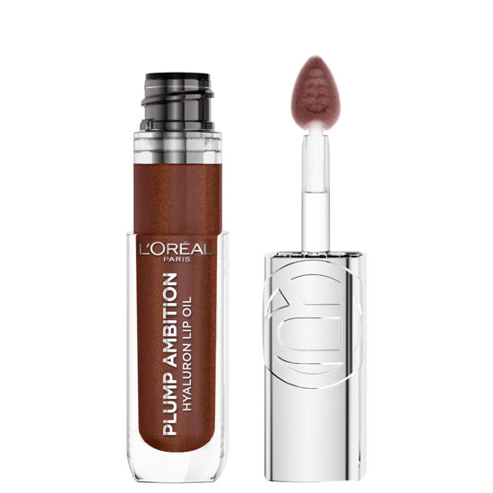 Picture of L’Oréal Paris Plump Ambition Hyaluron Lip Oil, 24 HR Lip Care with Hyaluronic Acid, Volumizing Lip Makeup with Glass-Like Shine, La Nuit Sparkle, 0.16 Fl Oz