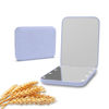 Picture of Kintion Wheat Straw Pocket Mirror, 1X/3X Magnification Travel Mirror for Purse, Lighted Plastic Fiber Mirror, Folding Handheld Mirror, Small Lighted Compact Mirror for Gift, Purple
