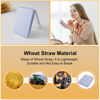 Picture of Kintion Wheat Straw Pocket Mirror, 1X/3X Magnification Travel Mirror for Purse, Lighted Plastic Fiber Mirror, Folding Handheld Mirror, Small Lighted Compact Mirror for Gift, Purple