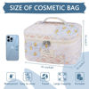 Picture of Large Makeup Bag, Cute Cosmetic Bag for Women Girls, Floral Coquette Aesthetic Toiletry Bag, Travel Make Up Organizer Bag (Ethnic style)