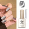 Picture of Born Pretty Cat Magnetic Eye Gel Nail Polish, Gray Moonlight Cat Magnetic Gel, Glass Shiny Effect Gray Soak Off Nail Art Salon Manicure Home Gift 15ml