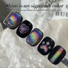 Picture of Born Pretty Cat Magnetic Eye Gel Nail Polish Holographic Rainbow Cat Magnetic Gel, Black Glitter Magnetic Soak Off U v Nail Gel Diy Art for Girls Women 15ML
