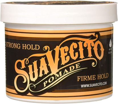 Picture of Suavecito Strong Hold Hair Pomade For Men, 32 oz - Medium Shine Water Based Wax Like Flake Free Hair Gel - Easy To Wash Out - All Day Hold For All Hair Styles