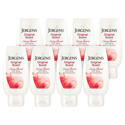 Picture of Jergens Original Scent Dry Skin Body Lotion, Hand and Body Moisturizer, Cherry Almond Essence, Dermatologist Tested, 3 Oz, Pack of 8