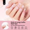 Picture of Beetles Coffin Long Gel Nail Tips -Pre-Etched Half Matte Full Cover Gel Nail Tips, 288 Pieces, Pre-Shaped in 12 Sizes for Press-On Nail Extensions