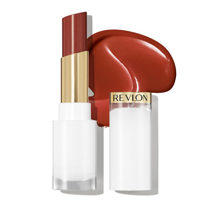 Picture of REVLON Super Lustrous Glass Shine Balm, Hydrating Tinted Lipstick, Sheer, Glossy Shiny Finish, 010 Spiced Wine, 0.11 oz