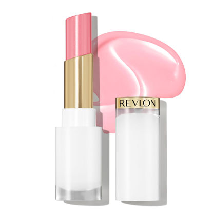 Picture of REVLON Super Lustrous Glass Shine Balm, Hydrating Tinted Lipstick, Sheer, Glossy Shiny Finish, 002 Pink Flip, 0.11 oz
